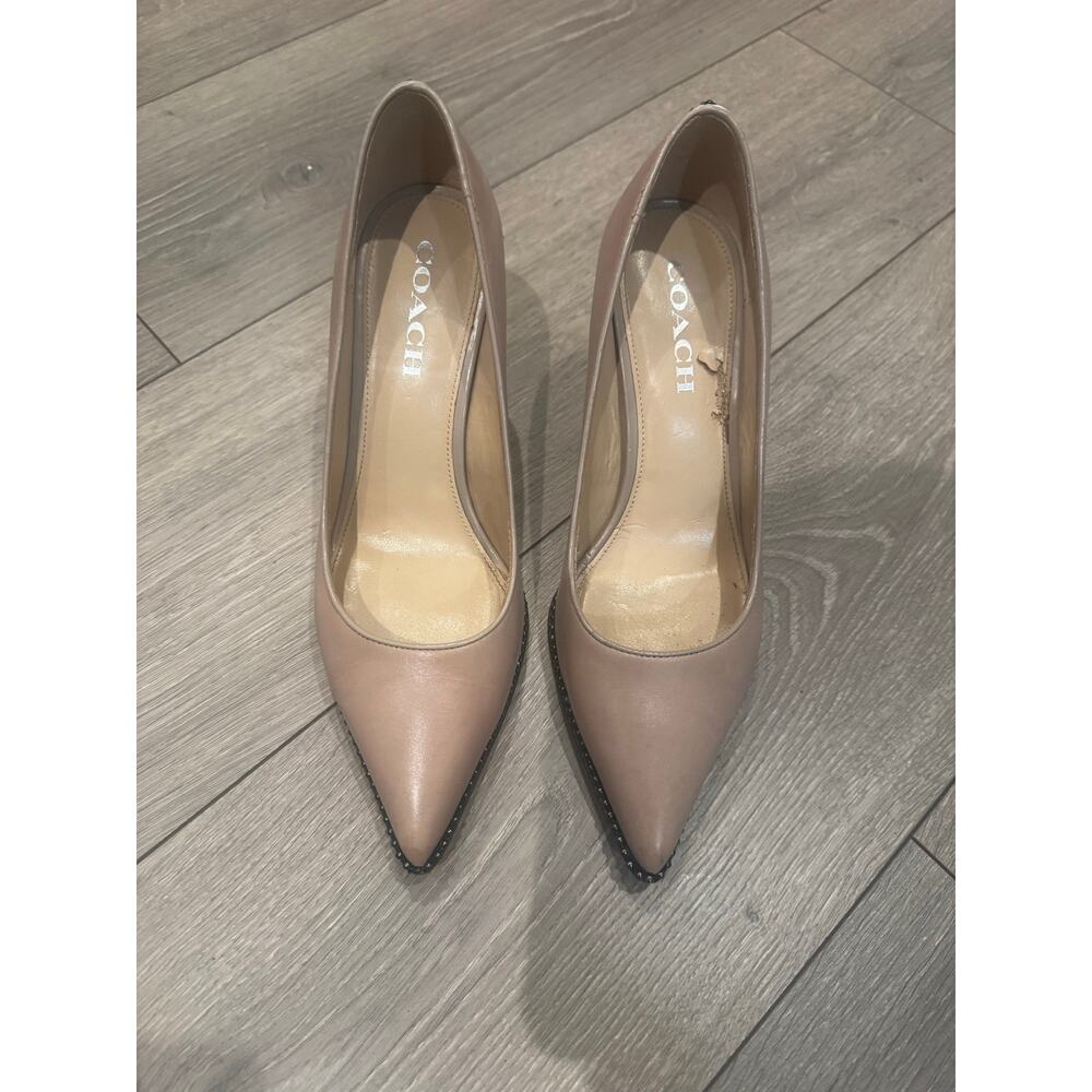 Coach Nude Leather Pointed Toe Pumps Heels Women’s Size 8.5